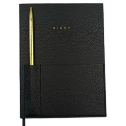 Ежедневник недатированный А5 160 стр. "ELEGANCE STYLISH COLLECTION" черный кожзам, карман + ручка, ляссе LXDRA5-ESC5 LOREX