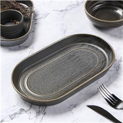 Блюдо Magistro Urban, 450 мл, 24×13.7×2.7 см, овальное, фарфор, серое