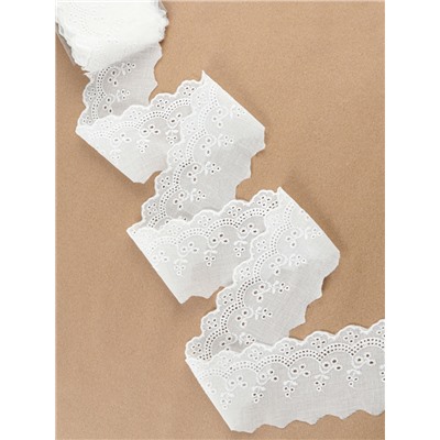 Кружево шитьё, 70 мм, 13.7±1 м, белое