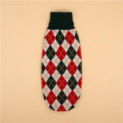 Свитер для животных «Шахматы», размер XL, ДС 34, ОШ 34, ОГ 32-51 см, зелёный