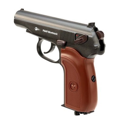 Пистолет пневматический «BORNER ПМ49» blowback, кал. 4.5 мм, 3 Дж, до 128 м/с