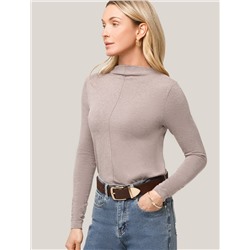 Джемпер с цельнокроеным воротом из премиального хлопка