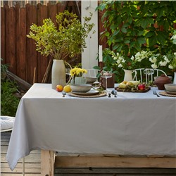 Скатерть «Этель» Home, 146×220 см, светло-серая, 100% хлопок, саржа 190 г/м²