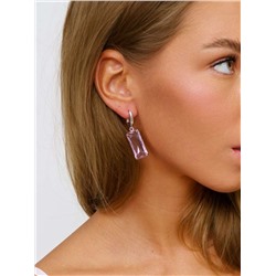 Серьги посеребрение, камень крупный розовый, 201521,Уценка, арт. 08.1102