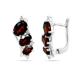 Серьги из серебра гранат, Амичи
