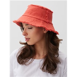 Панама женская джинсовая MINAKU с необработанными краями, оранжевая, размер 56-58