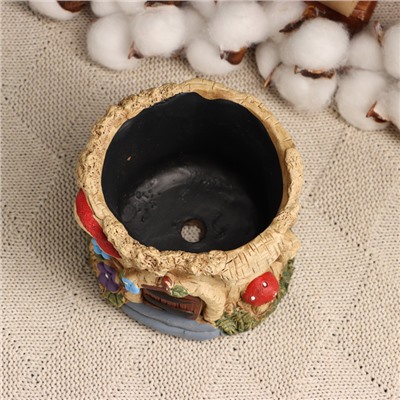 Декоративный горшок для цветов «Домик феи», 10×9×9 см, керамический