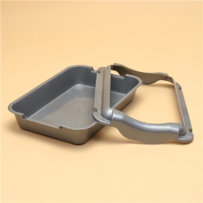 Туалет средний с бортом 36×26×9 см, лоток+борт серебро