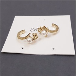 Серьги с жемчугом, золотой цвет, арт.201.407