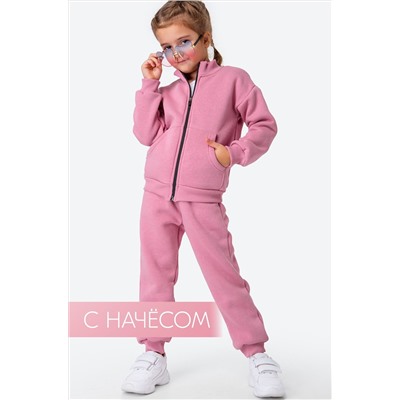Теплый костюм для девочки из футера с начесом Happyfox