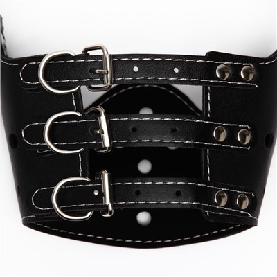 Намордник из прессованной кожи регулируемый, 4 (длина по носу 8.8 см, обхват морды 29-35 см), чёрный