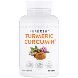 Xenadrine, PureXen, Turmeric Curcumin+, куркумин, 60 капсуловидных таблеток