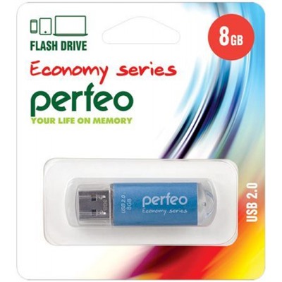 USB-флеш-накопитель PERFEO  8GB E01 Blue economy series Perfeo