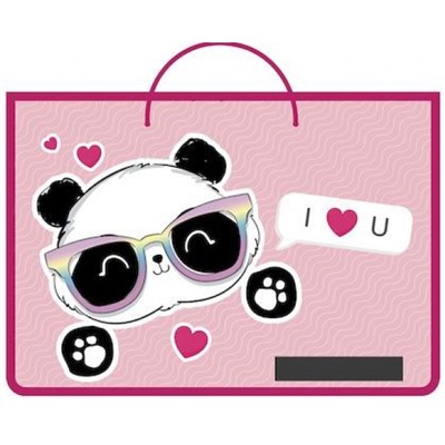 Папка пластиковая А4 на молнии с ручками 33,5х23,5х5,5 см ПМ-А4-35 "PANDA" Пчелка