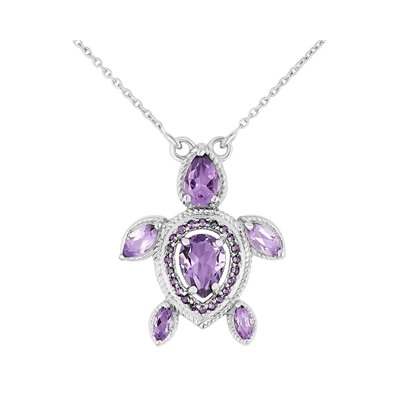 Колье, аметист , наноаметист, Черепаха