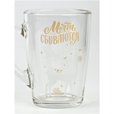 Кружка новогодняя стеклянная «Мечты», 300 мл