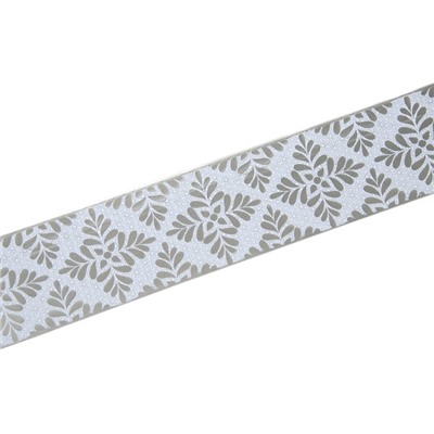 Карниз трёхрядный «Клевер» 160 см, декоративная планка 8 см, цвет белый/сталь