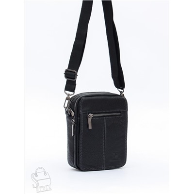 Сумка мужская кожаная 8611S black Fuzhiniao  в Новосибирске