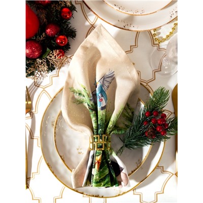 Набор салфеток сервировочных «Этель» Noble Christmas, 4 шт., бежевые, 40×40 см