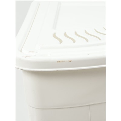 УЦЕНКА Корзина для белья с крышкой 45 л 38×38×56 см угловая, цвет белый