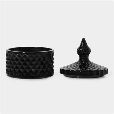 Икорница Доляна «Малифисента», 130 мл, 8.5×10 см, стекло, чёрная