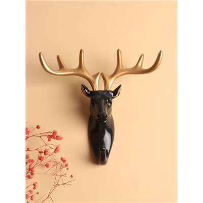 Декор настенный с вешалкой TAKE IT EASY «Олень», панно, 16.5×16 см, чёрный