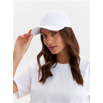 Кепка однотонная MINAKU белая, размер 58, хлопок 100%