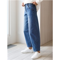 Джинсы Baggy с декоративной стиркой сз эластичного денима