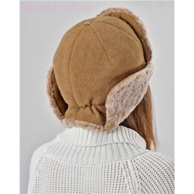 Бархат корот.уши барашек треугольник термо Ушанка флис (56-58)