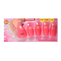 Nail Art Зажим-прищепка педикюрная для снятия искусственных покрытий/розовые (5шт/уп.) 9766