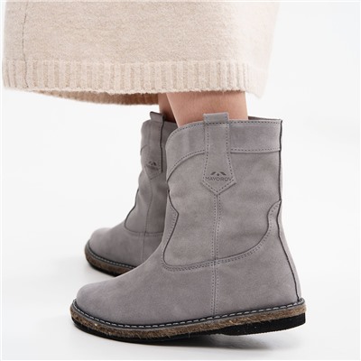 Казаки женские серые на меху, войлок