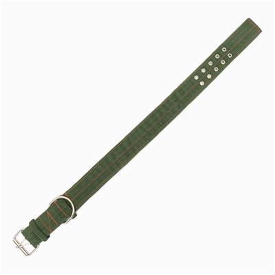 Ошейник четырехслойный, 80×4.9 см, ОШ 65-75 см, полиэстер, зелёный