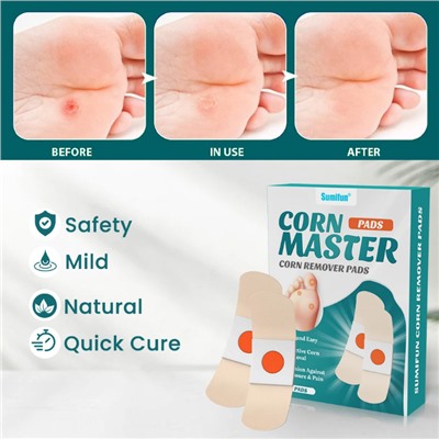 Пластырь для удаления стержневых мазолей на ногах, в упаковке24 шт