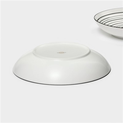 Тарелки глубокие Magistro Hypnose, 900 мл, 23×4,5 см, набор 2 шт, фарфор, белые