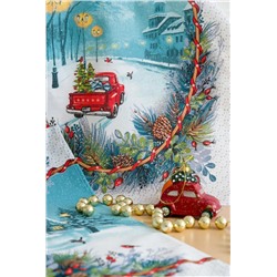 Полотенце кухонное Огонёк (Белый/голубой)