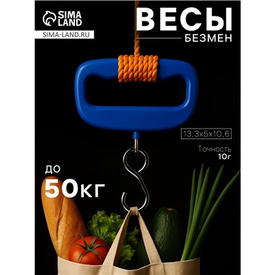 УЦЕНКА Весы-безмен Luazon LVU-05, до 50 кг, синие, крюк