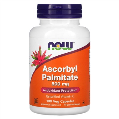 Now Foods, аскорбил пальмитат, 500 мг, 100 растительных капсул