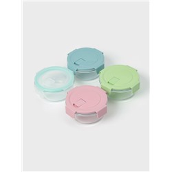 Контейнер Доляна Cook and Freeze, 370 мл, 13.5×6 см, с крышкой, жаропрочное стекло, МИКС