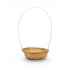 Корзина плетёная для хранения, 20×20×8 см, ручка h=21 см, бамбуковая, цвет натуральный, Greengo