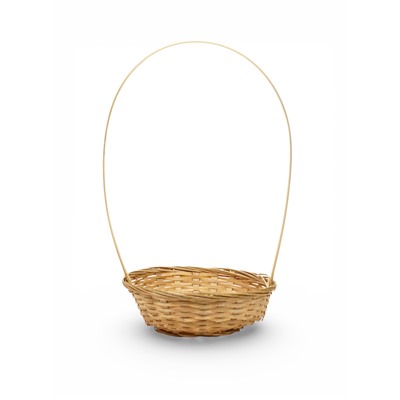 Корзина плетёная для хранения, 20×20×8 см, ручка h=21 см, бамбуковая, цвет натуральный, Greengo