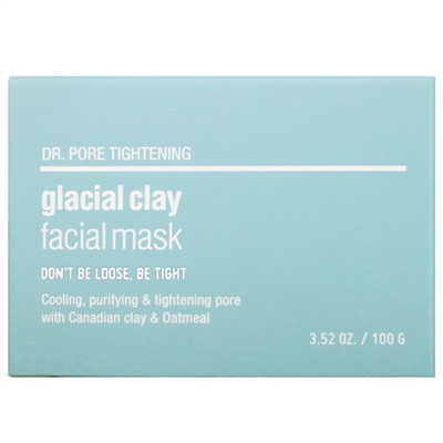 Skin&Lab, Dr. Pore Tightening, маска для лица с ледниковой глиной, 100 г (3,52 унции)