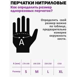 Перчатки нитриловые чёрные, 100шт,  размер XL