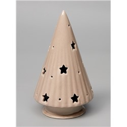 Светодиодная фигура «Ёлочка бежевая», 16.7×9.7×9.7 см, 1 LED, керамика, от батареек LR44×3, тёплый белый свет