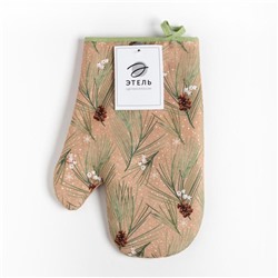 Варежка-прихватка новогодняя "Spruce branches" 20х28см, 100% хлопок, саржа 190 гр/м2, ватин 250г/м2