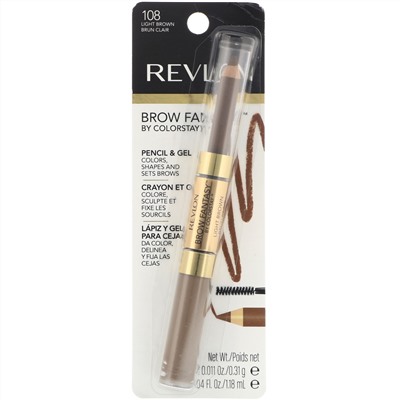 Revlon, Brow Fantasy, оттенок 108 «Светло-коричневый», 0,31 г / 1,18 мл