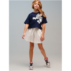 Комплект трикотажный для девочек: фуфайка (футболка), шорты