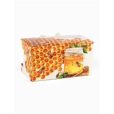 Подарочный набор новогодний «Здоровья и долголетия», мёд с прополисом, крем-мёд с облепихой