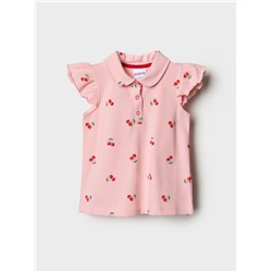 Джемпер трикотажный с воротником поло для девочек