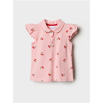 Джемпер трикотажный с воротником поло для девочек