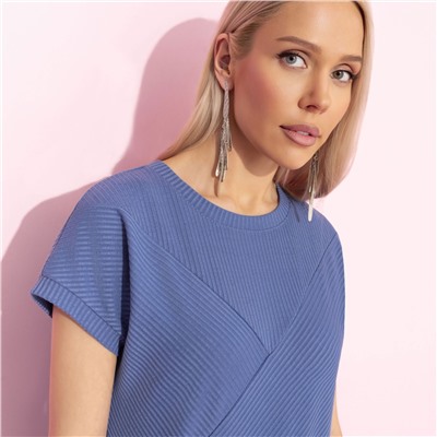 Футболка из фактурного трикотажа, Искусство строить глазки (синий)